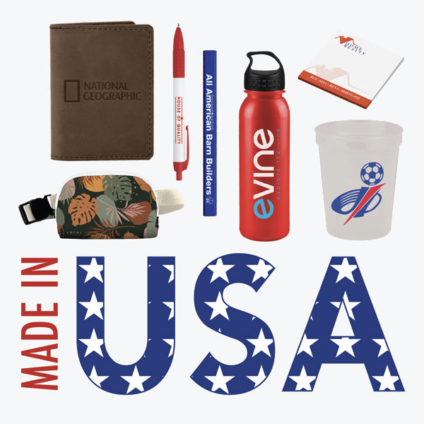 Made in the USA Promotional Products - Avoid Tariff Increases by buying USA-made items