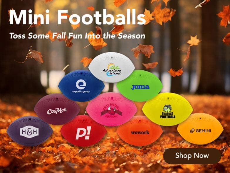 Shop for promotional products: see our selection of mini footballs