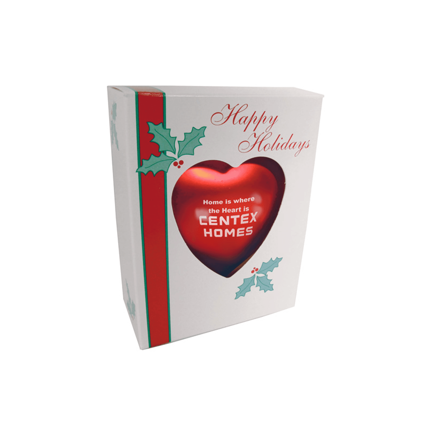 Shatterproof Custom Heart Christmas Ornaments with Standard Packaging
